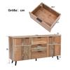 Sideboard TV Cabinet with Adjustable Shelves, Storage Cabinet, Three Drawers, for Living Room, Dining Room, Bedroom, Vintage, Brown, 140cm