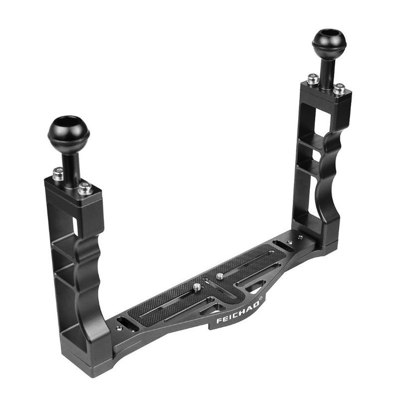 Aluminum Alloy Two Handed Diving Bracket DSLR Micro Single Motion Camera Adjustable Two Handed Bracket