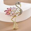 Creative New Women Girls Luxury Crystal Flamingo Brooch Badges Fashion Rhinestone Party Pin Accessories For Ladies'S Coat