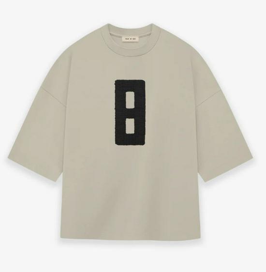 ESSENTIALS Season 8 Trendy American Loose Fit High Street Number 8 Short-Sleeve T-Shirt for Men and Women