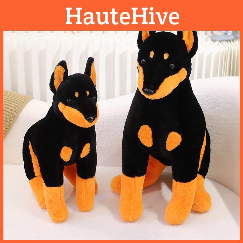 Sitzender Dobermann Hund Plüschtier Tier Stoffpuppe Heimdekoration Geschenk Kinder