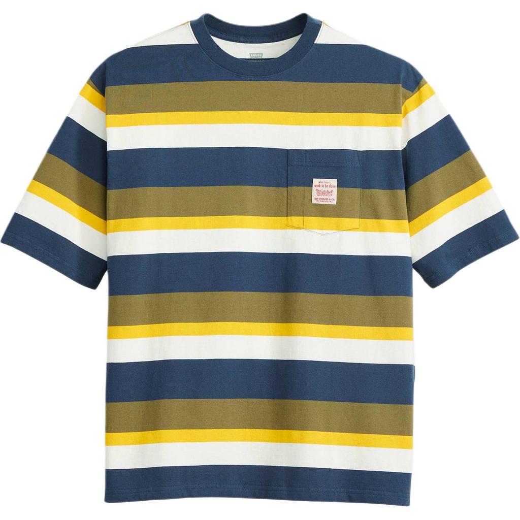Levis Striped Minimalist Round Neck Pullover Short Sleeve T-Shirt Men Tops Multicolor A5850-0011