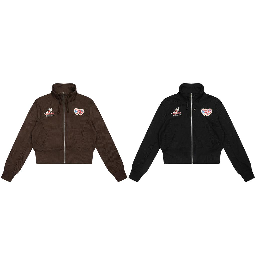 Fashionable Y2k Collar Jacket Women's Zipper Open Cardigan Top