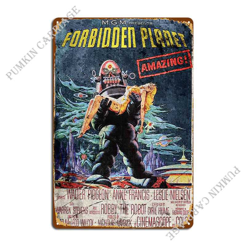 Forbidden Planet 1956 Metal Plaque Poster Kitchen Garage Wall Plaque Garage Printing Tin Sign Poster 20x30cm（7.8x11.8inch）