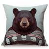 Nordic Animal Portrait Art Sofa Decorative Pillow Case Funky Cow Bear Rabbit Elephant Wear Clothes Style Cushion Cover Cojines