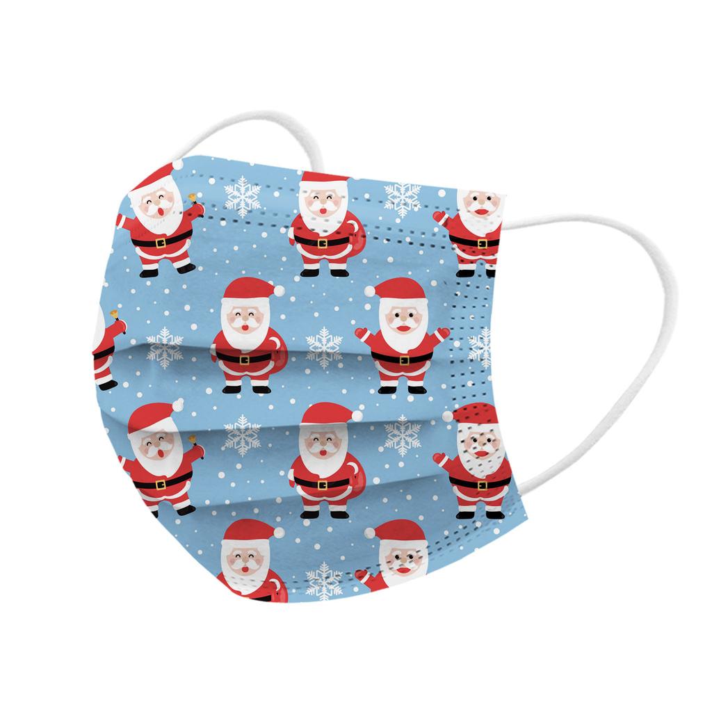 20 Stück Gesichtsmaske für Erwachsene Einweg-Gesichtsmaske Weihnachten 3D-Druck 3-lagig Ohrschlaufe Unisex Mundschutz Mascarillas Kinder Maske