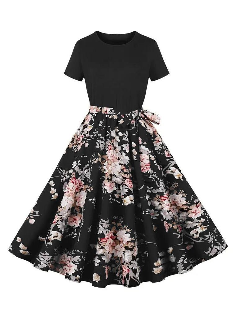 2025 European Retro Patchwork Women's Dress, Chinese Style, Elegant New Design