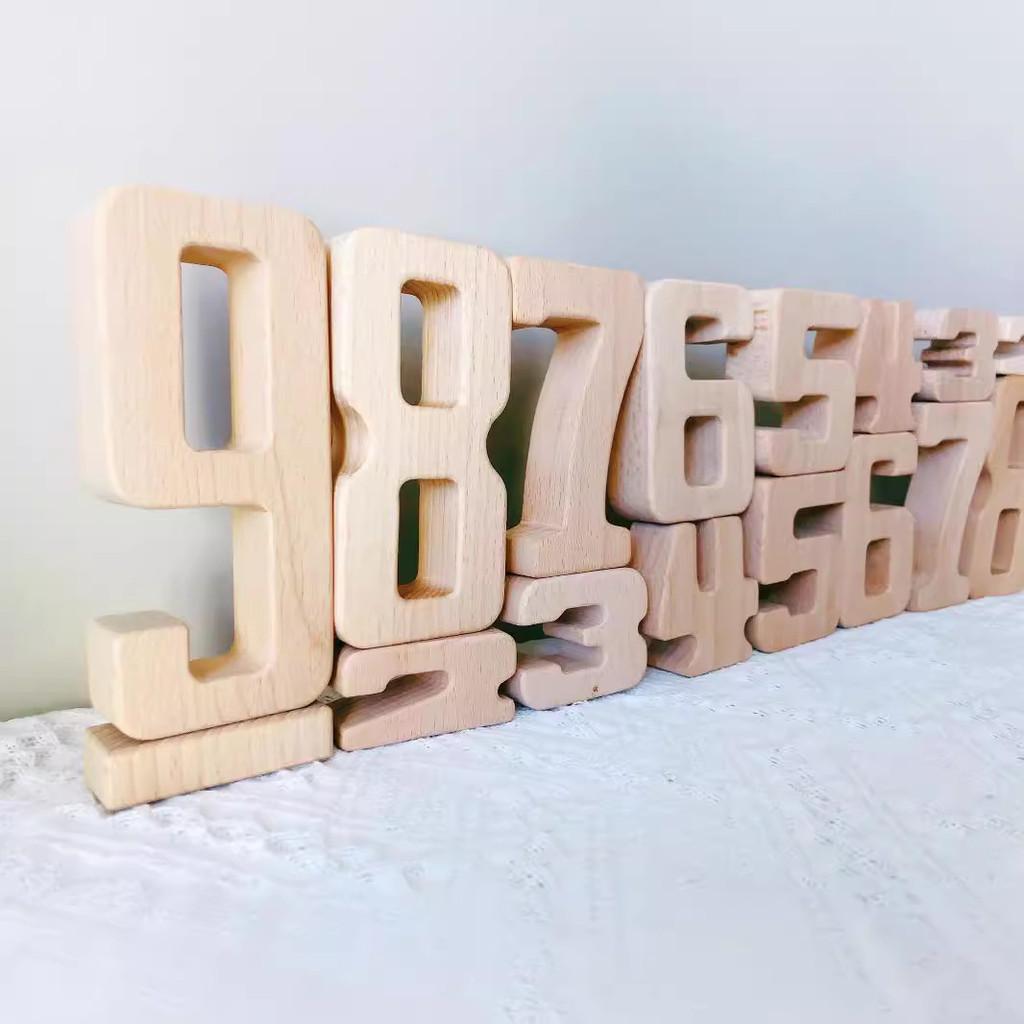 Piece Wooden 32 Digital Building Block Set Children Early Toys Education