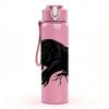 1PC Aggressive Black Panther 750ml Color Plastic Sports Water Bottle Leakproof Flip Straw Lid Suitable for Sports Office Home Use