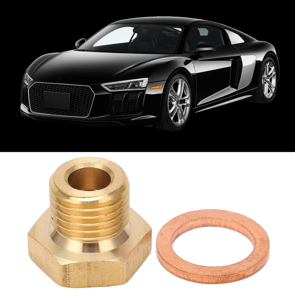 Pressure Temperature Gauge Sender Adapter, 1/8in NPT to M14x1.5 Male Universal, Metal, Polished, Temperature or Pressure Gauge Sender Adaptor, Auto