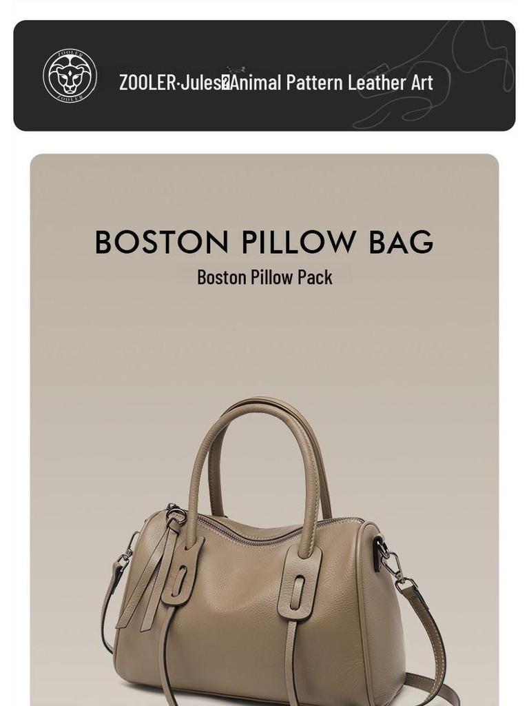 2025 Handtasche aus echtem Leder im Boston-Kissen-Stil: Frühlings- & Herbstmode Einseitige Pendlertasche SC1675