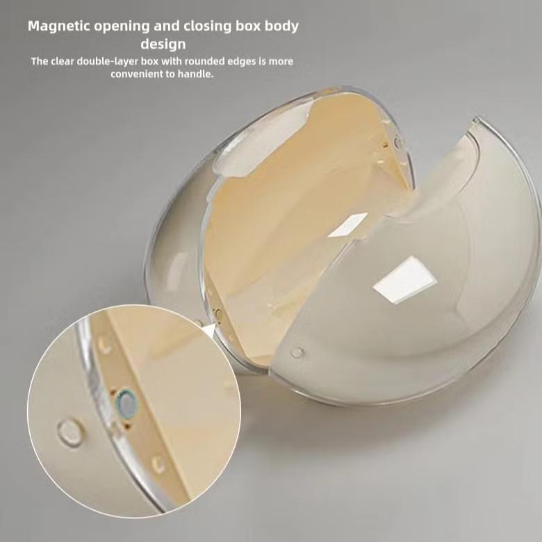 Stylish Tissue Box Cover Holder with Magnetic Pull-Up Design Oval Shape Double Layer Luxury Home Decor