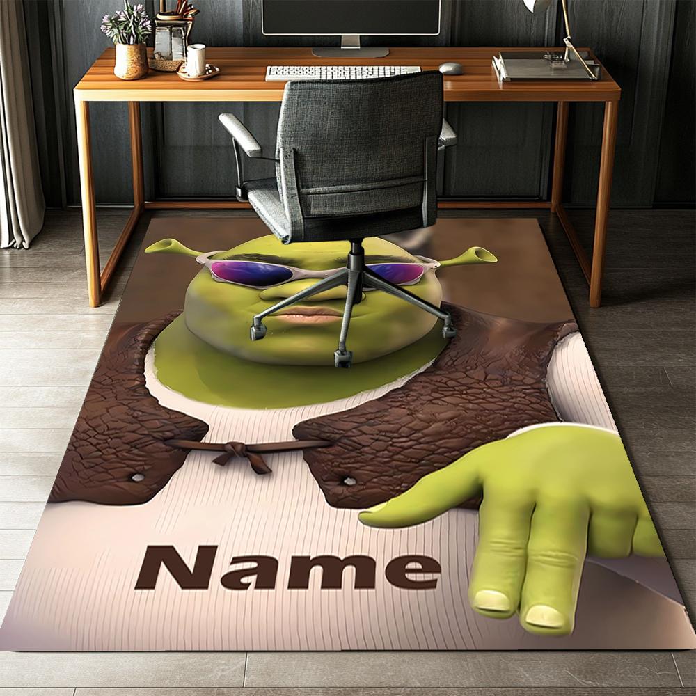 Benutzerdefinierter Name Shrek Bedruckter Teppich, Teppich für Bürostuhl Wohnzimmer Schlafzimmer Küche Raumdekoration Geschenke.