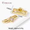 18K Gold Plated Inlaid Zircon Flower Shape Connector 2/3 Hole Spacer Accessories Separators For DIY Strands Beading Jewelry