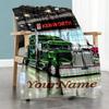 Peterbilt Heavy Trucks Personalized Text Blanket Multi-purpose Customizable Blanket Ultra-Soft Throw For Living Room Home Decor Chair Bedding
