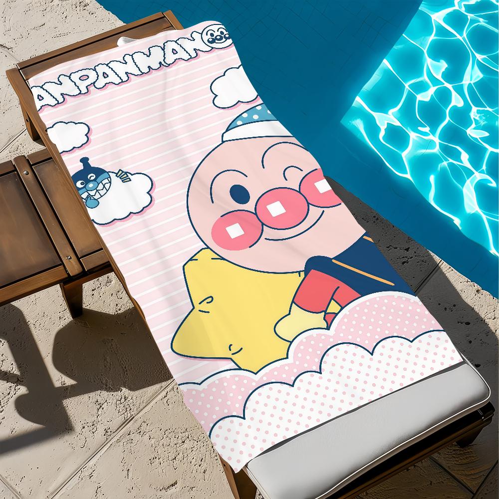 Cartoon A-Anpanman-S cute Towel Large Quick-Drying Microfiber soft Beach Towel for Travel Fitness Sauna Bathing Camping