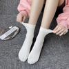 Women's Long Tube Socks Autumn and Winter Simple Solid Colors Pile Socks Ins Trendy Cotton Flat Mouth Middle Tube Socks