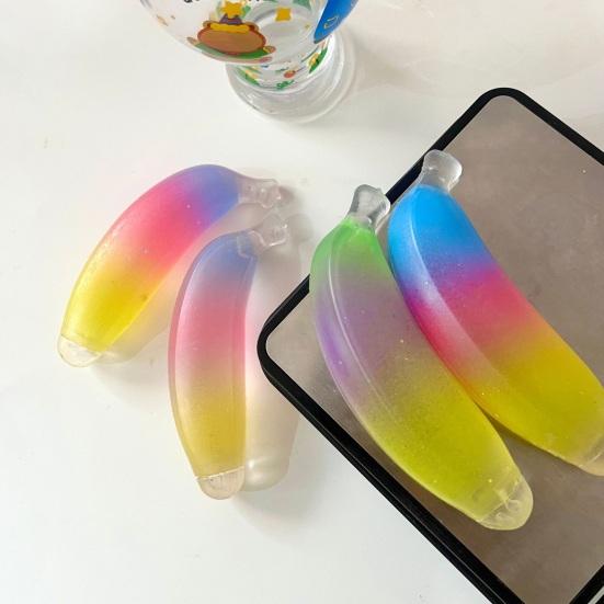 Banana Realista de Subida Lenta Brinquedo de Apertar Macio TPR Fidget para Alívio do Estresse Gadget Fofo em Formato de Fruta para Descompressão para Crianças Adultos