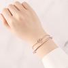 New 925 Silver Rose Gold Double-layer Heart Bracelet Chain Link Women Bracelet Birthday Festival Jewelry Gifts