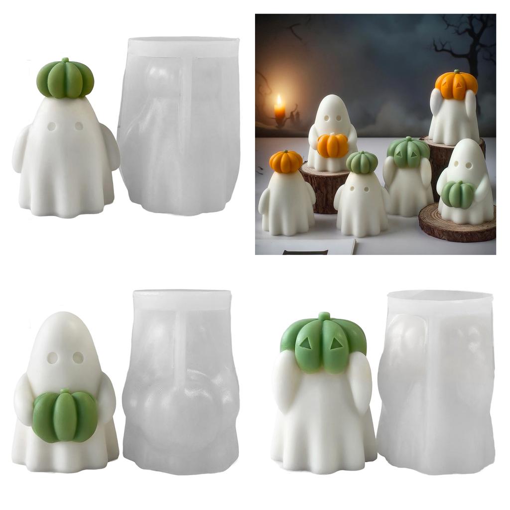 Halloween Ghost Candle Mold for Candle Soap Home Decoration Multipurpose Ghostly Pumpkin Silicone Mould For Epoxy Resin