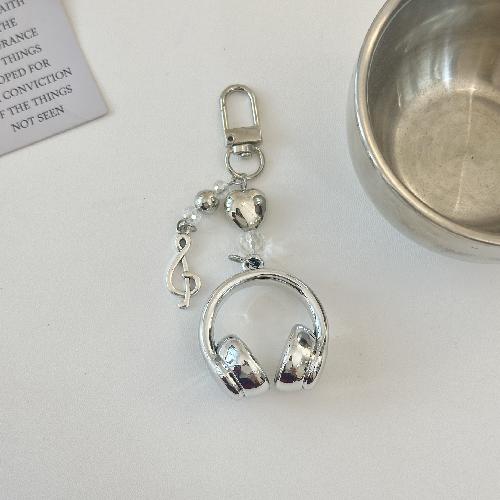Portachiavi Creativi Cuffiette Piccole Colore Argento Portachiavi Cuffiette Ciondolo Carino per Cellulare per Donna