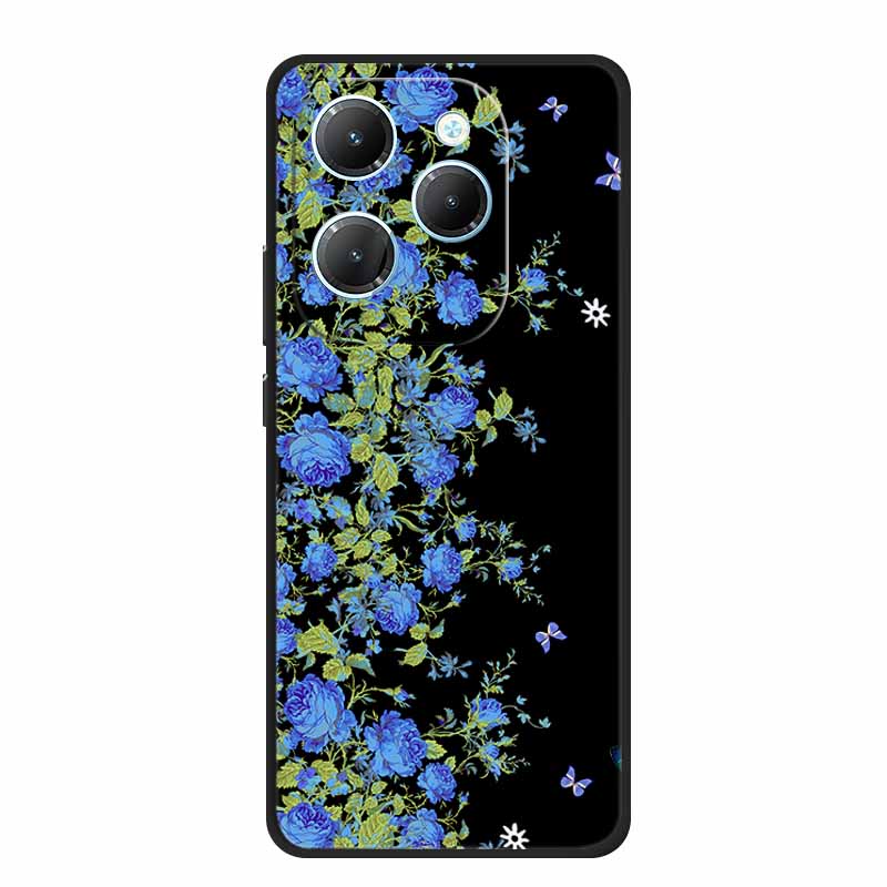 For Infinix Hot 40 Pro Case Hot40 Pro Black Silicone Soft Phone Case For Infinix Hot 40 Pro Back Cover Case 6.78" Cute Cartoon