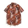Men's Hawaiian Tie-Dye Beachwear Set: Short Sleeve, Loose Fit, Plus Size, Couple's Two-Piece