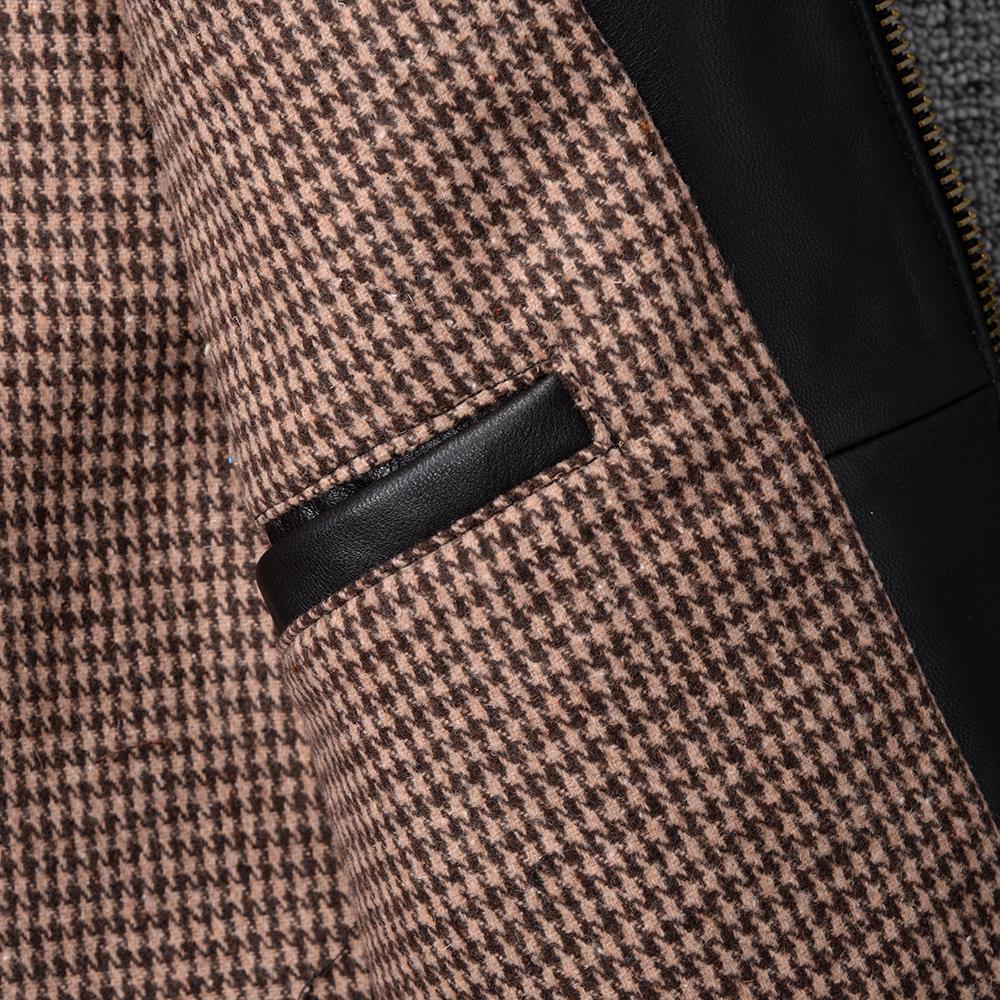 Classic 1930s Style Natural Goatskin Men's Leather Jacket Soft Slim Fit Real Skin Bomber Coat Men Clothes Spring