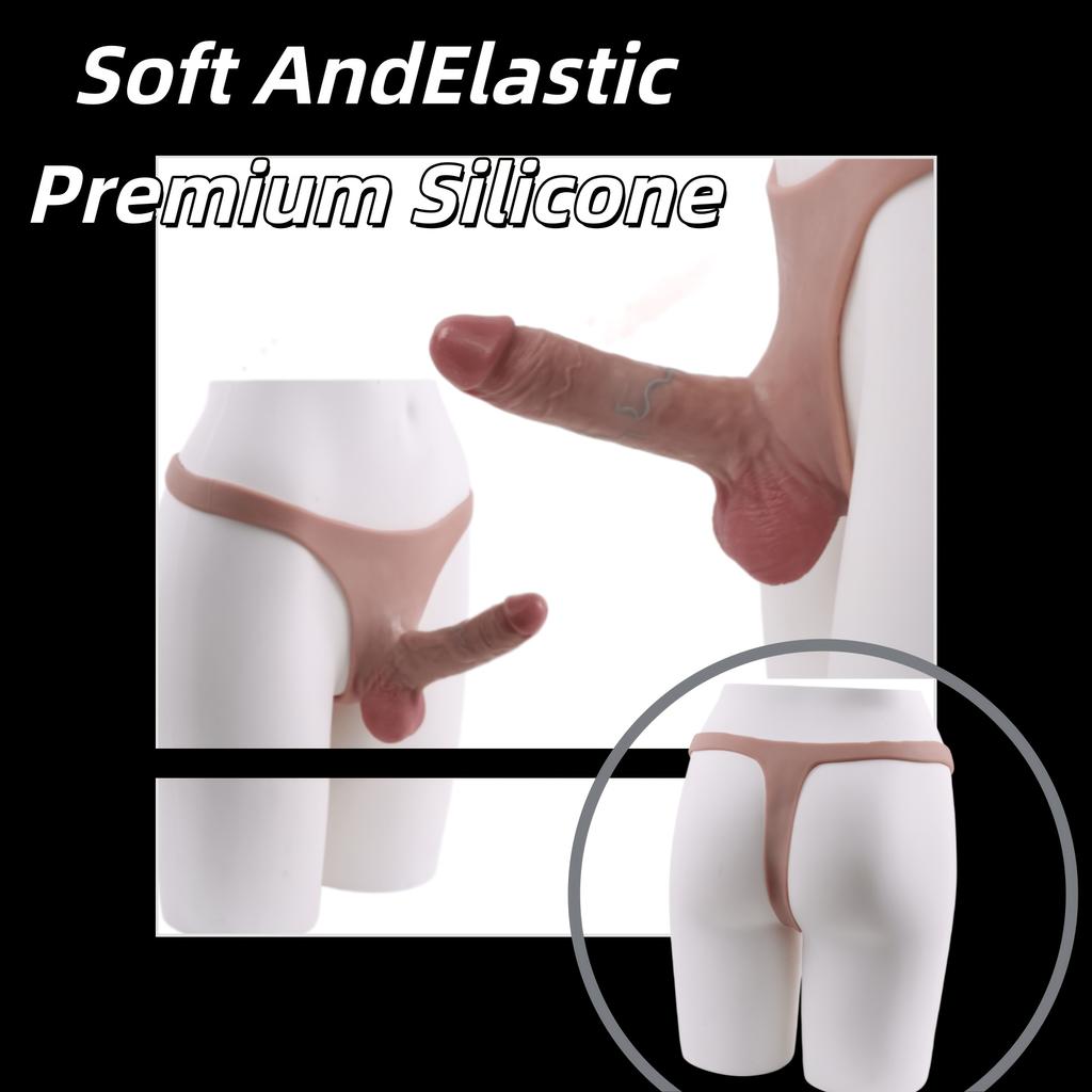 Wearable Strap-On Dildo Underwear, Large Silicone Dildo with Realistic Skin Texture, Hands-Free Design, Comfortable Fit, Adult Toy for Women & Couples
