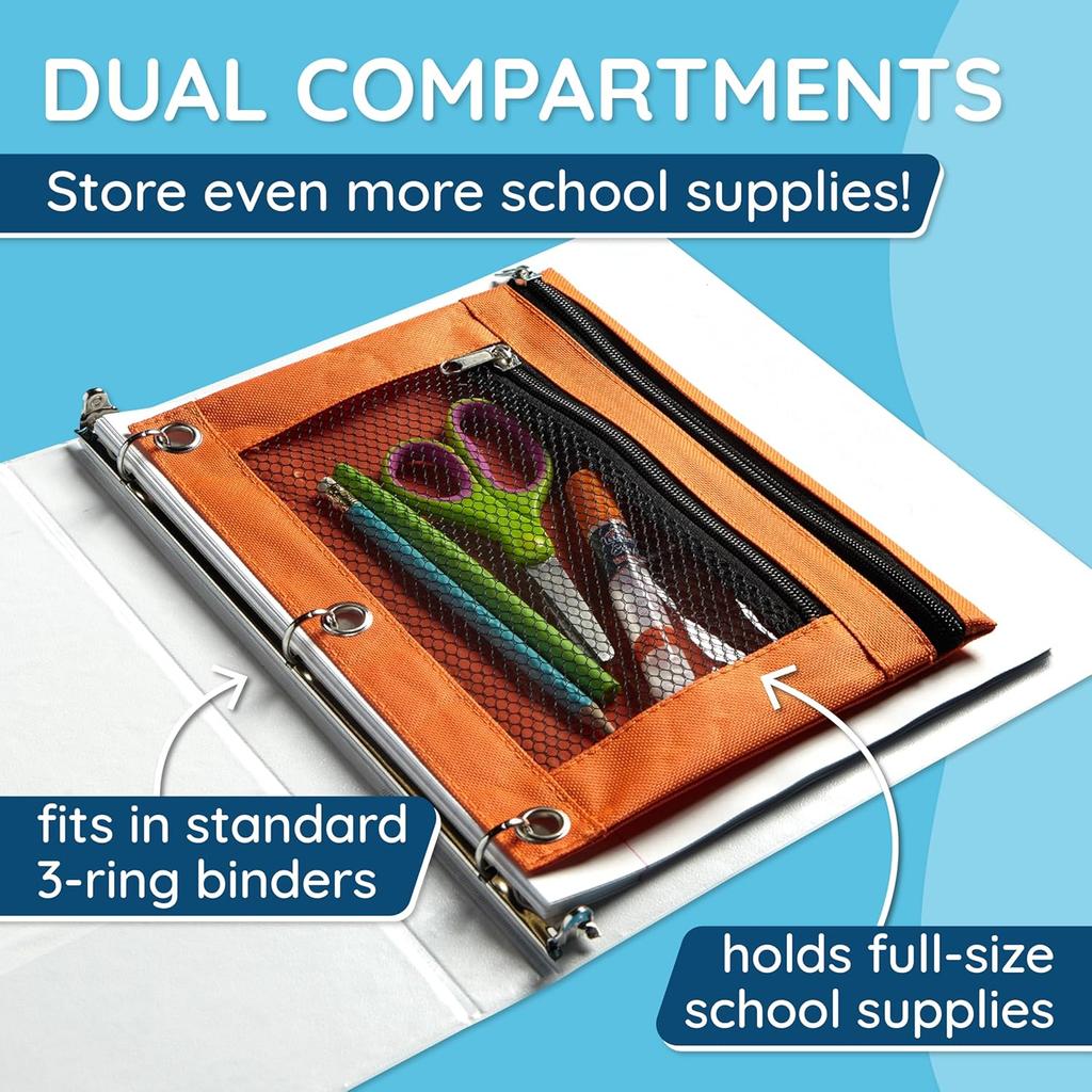 Blue Summit Supplies Pencil Pouches, Bulk Pencil Pouch 12 Pack In Assorted Colors for Storing School Supplies, Writing Utensils, and More, Cloth