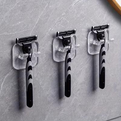1pcs Easy-to-Install Wall-Mounted Razor Holder, Multifunctional Bathroom Storage Rack, No Drilling Required, Suitable for Razor Storage