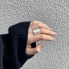Pierścionek otwarty szeroki srebrny w stylu niszowym: Minimalistyczna Moda Luksusowa Unisex