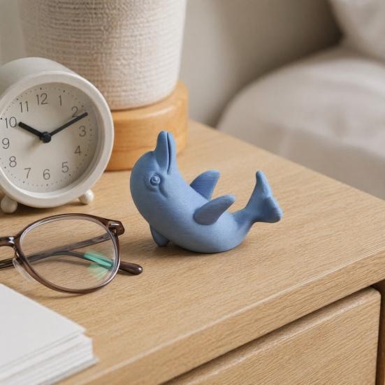 Phone Case Friendly Stand 3D Printed Cute Dolphin Stand, Universal Desktop Holder for Cellphone, Vertical Watching TV & Horizontal Dual-Mode Display,