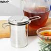 1*Premium Stainless Steel Fine Mesh Tea Filter Extended Handle Loose Tea Drainer With Lid Anti-Scald Multi-Purpose Tea Strainer