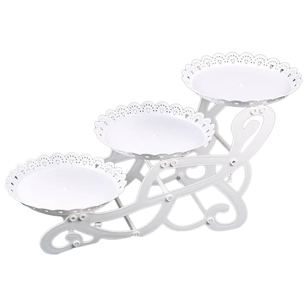 European Dessert Table Fruit Tray 3 Layer Cake Stand Rack Wedding Party Candy Display Plastic Serving Holder for Banquet