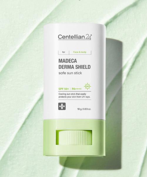 CENTELLIAN24 Madeca Derma Shield Safe Sun Stick 18g with Cooling Sherbet Effect (2-Pack)