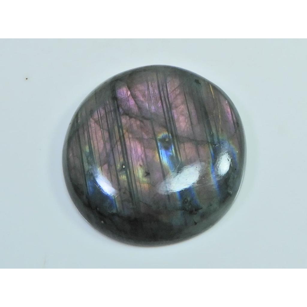 34X34X6MM Natural Purple Labradorite Spectrolite Round Loose Gemstone 85Cts. D-393