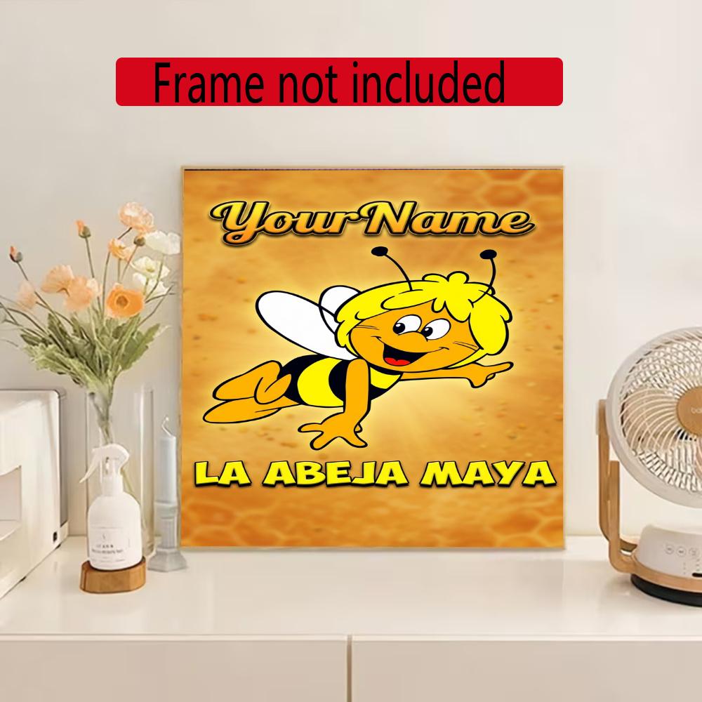 Biene Maja Customize Your Name Diamond Painting Round Diamond Diy Frameless Holiday Artwork Suitable For Home Office Wall Decoration