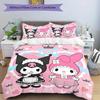 3pcs Kuromi, My Melody Breathable Polyester Bedding Set Soft Duvet Cover and 2 Pillowcases,Suitable for All Seasons, 082612b