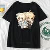 New Genshin Impact Game TShirt for Girl Harajuku Streetwear Kawaii Lumine Klee Cartoon Graphic Tops Femininas Casual Summer Tee