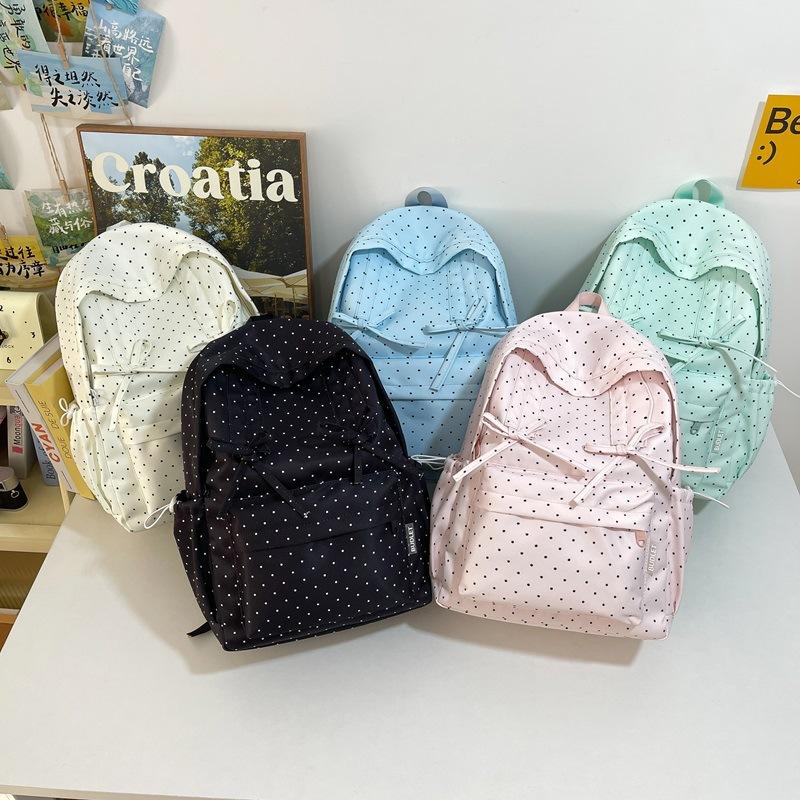 Zaino1011 nuovo coreano ins tempesta punto zaino studente femminile zaino scolastico leggero grande capacità casual semplice zaino