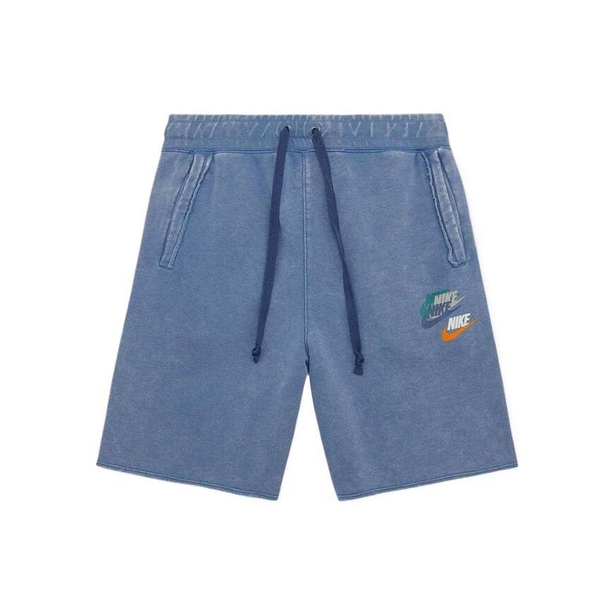 Men s Nike Alphabet Logo Straight Loose Casual Shorts Blue DV3315-410 XXL