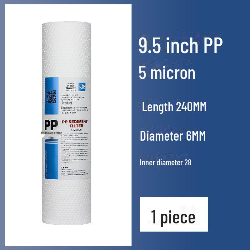 9.5" Water Purifier Filter: 1 Micron PP Cotton, Activated Carbon, Pre-Stage Filtration (First Three Stages)