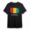Men's Cotton Plus Size T-Shirt Guinea Vertical Stripe Flag Tee Short Soft Black
