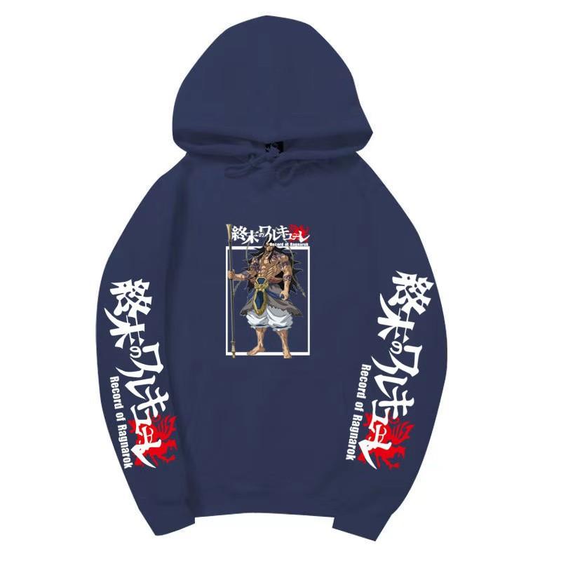 Record of Ragnarok Lu Bu Vollfarbiger Anime Hoodie Japanischer Drachen-Ärmeldruck Lässiger Pullover mit langen Ärmeln Sweatshirt
