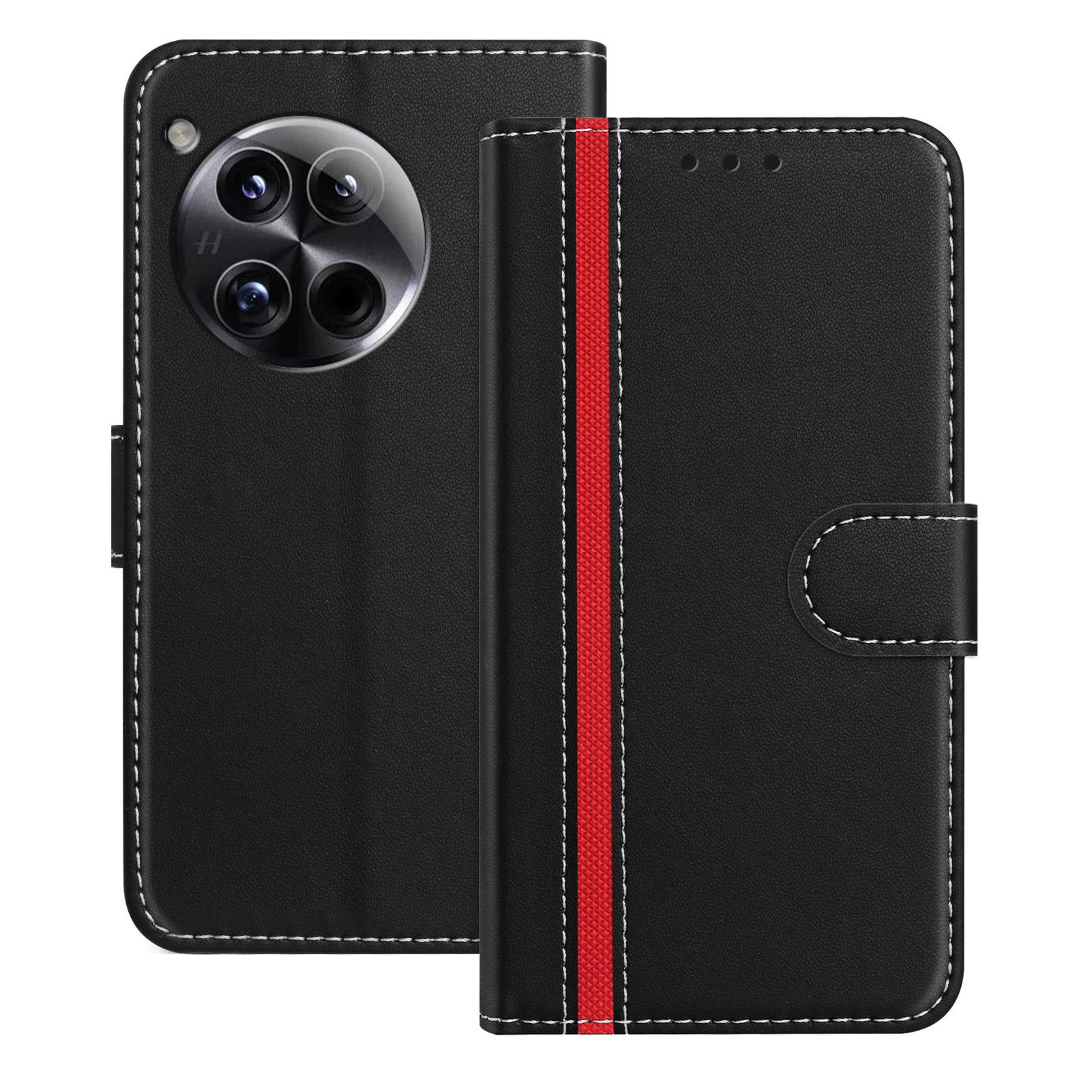 

For OnePlus 12 5G Phone Cases Wallet Stand Color Splicing Leather Cover with Magnetic Clasp G
