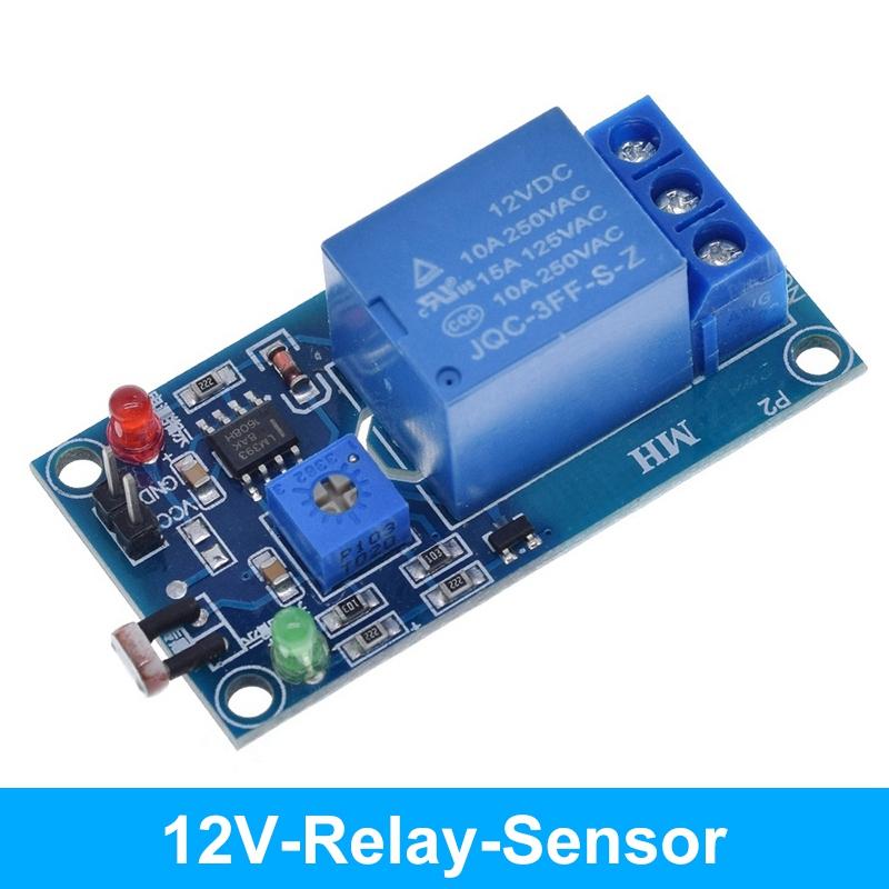 5V 12V Lichtsteuerungsschalter Fotowiderstand Relaismodul Detektionssensoren TZT 10A Helligkeit Automatisches Steuerungsmodul für Arduino