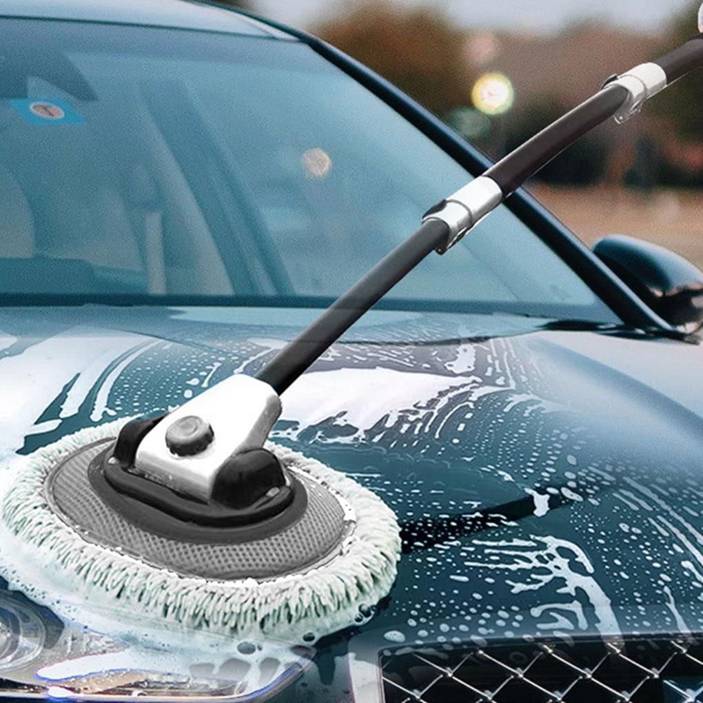 Aluminum Alloy Car Wash Brush With Rotatable Head For Effortless Cleaning And Detachable Brush Head