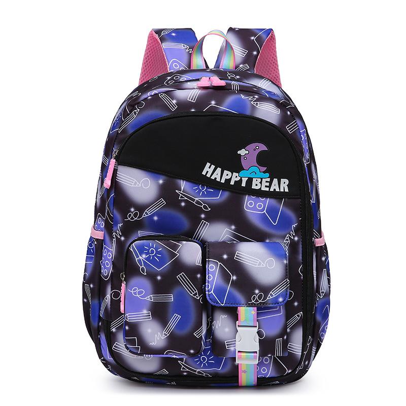 

Студенческий школьный рюкзак с цветными блоками, женский рюкзак с защитой от хребта, водоотталкивающий детский рюкзак с принтом темно-синий