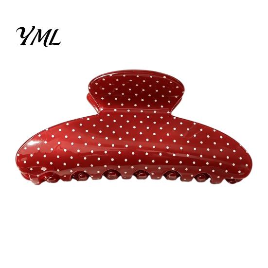 Matte Shark Clips for Thick Hair Polka Dot Claw Clip Women, Lightweight Acrylic Non-Slip Jaw Clip, Half Tied Hairstyles Elegant Strong Hold